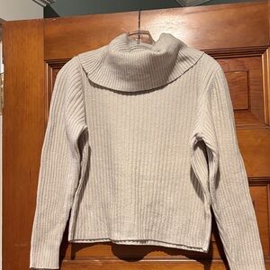 Rachel Zoe Ribbed Cream Turtleneck Sweater